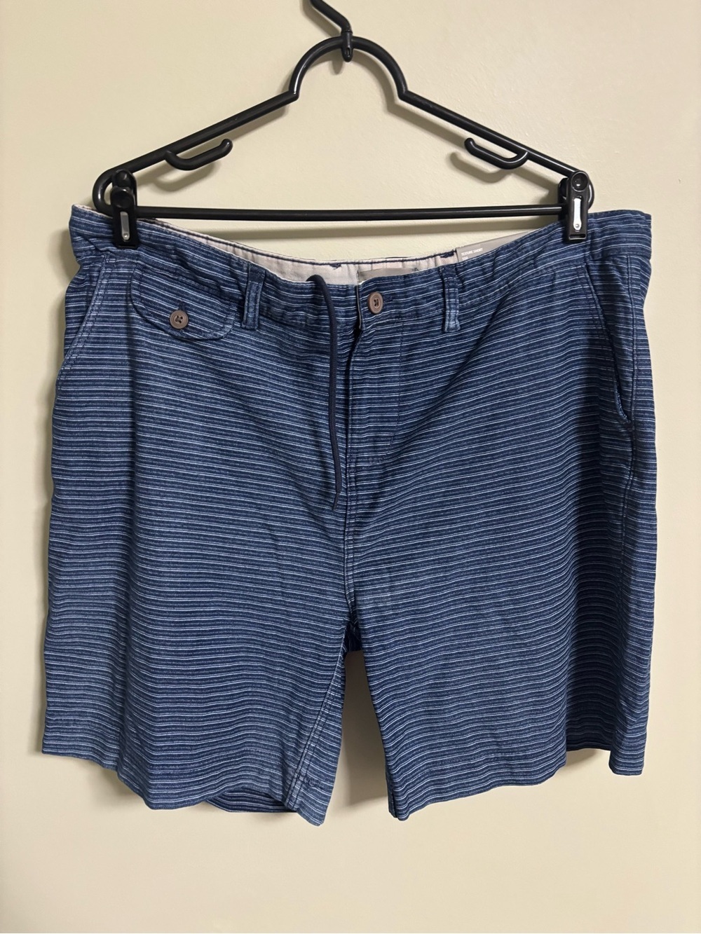 Falls Creek Mens Shorts Size 44 Blue Cotton Outdoor Drawstring Textured New Flat